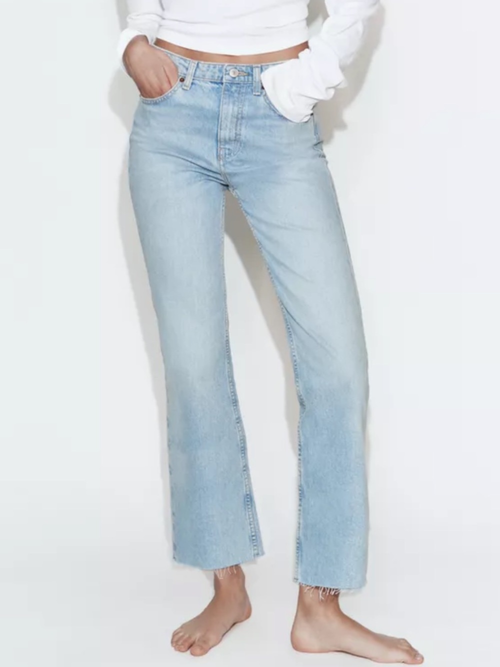 NWT Zara High-Rise Cropped Flare Jeans - 2